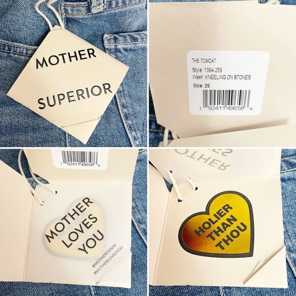 NWT MOTHER SUPERIOR The Tomcat Crop Straight Leg Jeans Kneeling on Stones Sz 25 - Picture 13 of 16